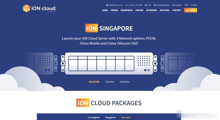 iON Cloud：新加坡cn2 gia vps/1核/2G内存/25G SSD/250G流量/10M带宽,$35/月