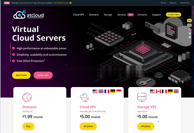 atcloud：480G超高防御VPS低至$4/月，美国/新加坡等6机房，512m内存/1核/500g硬盘/不限流量