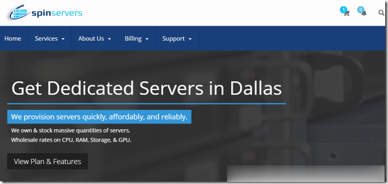 spinservers($89/月),圣何塞10Gbps带宽服务器,达拉斯10Gbps服务器